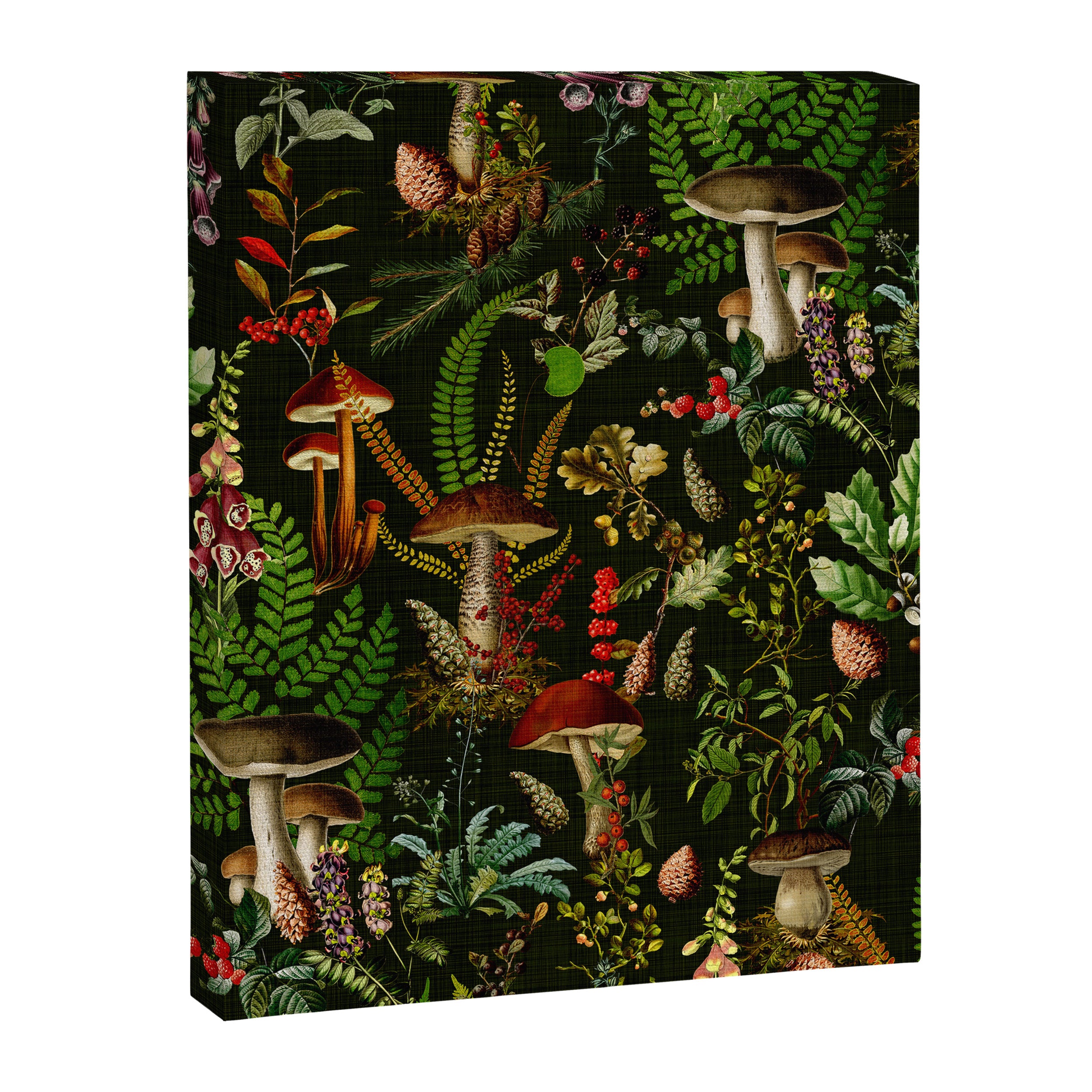 Vintage Mysterious Mushroom Night Forest Botanical Garden Canvas Print Gallery Image 8