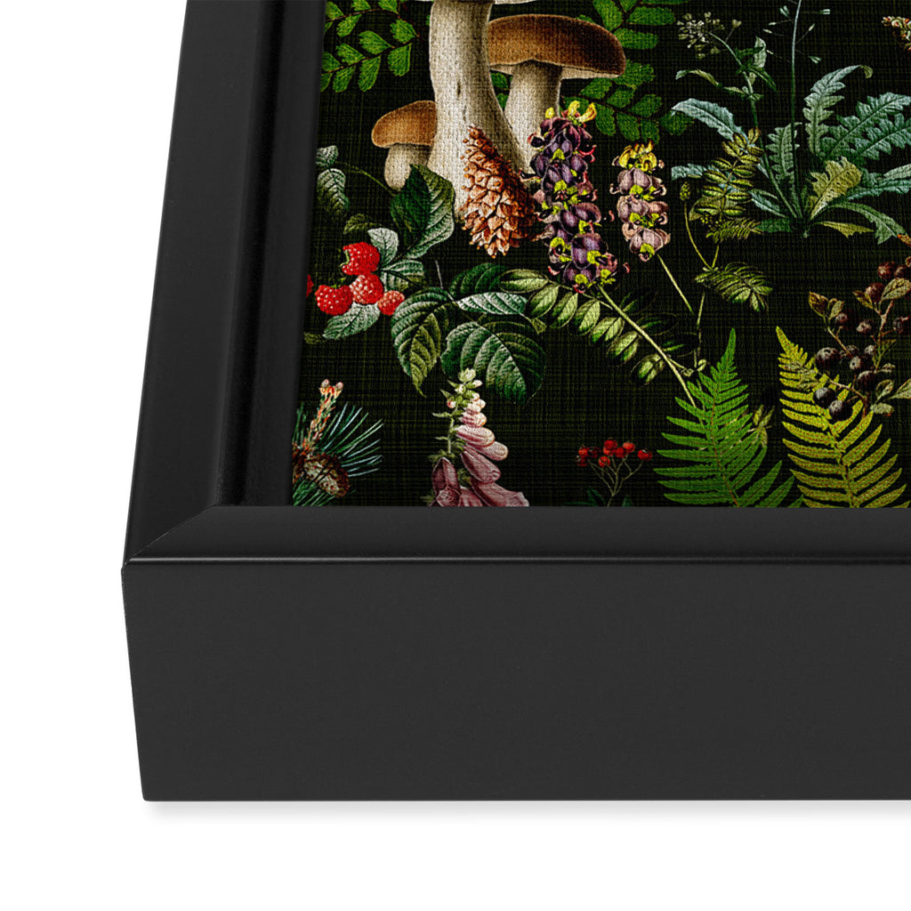 Vintage Mysterious Mushroom Night Forest Botanical Garden Framed Canvas Print Gallery Image 3