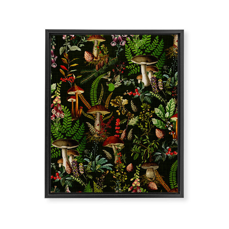 Vintage Mysterious Mushroom Night Forest Botanical Garden Framed Canvas Print Gallery Image 8