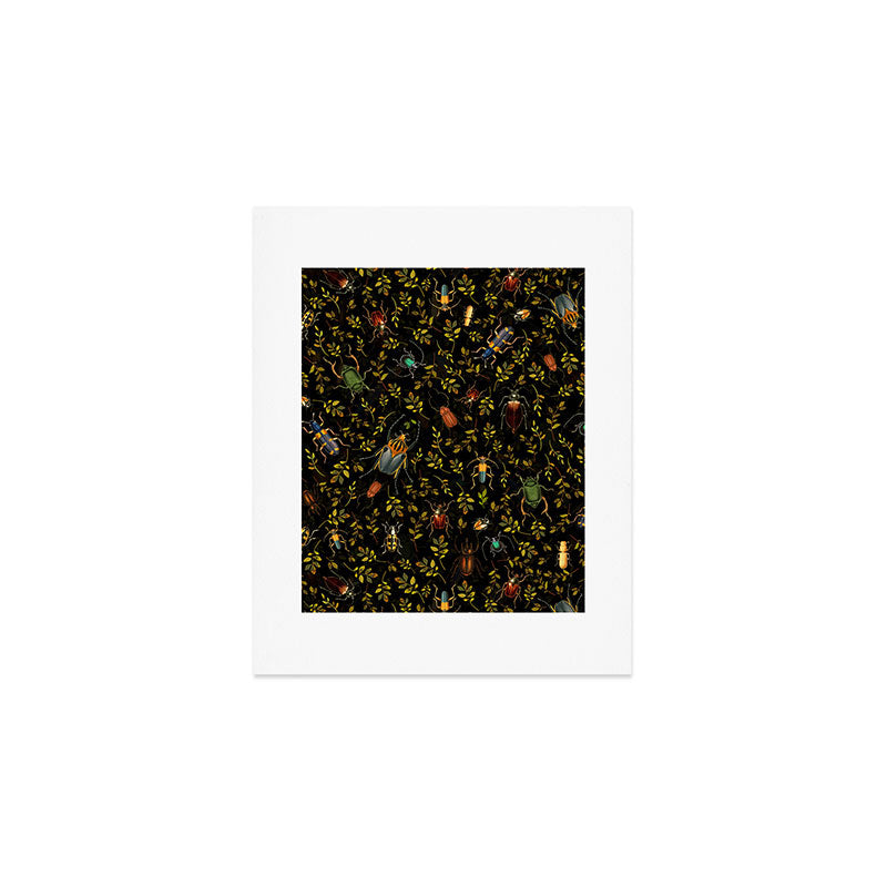 Vintage Mystic Night Beetle And Bugs Dance  Art Print Gallery Image 1