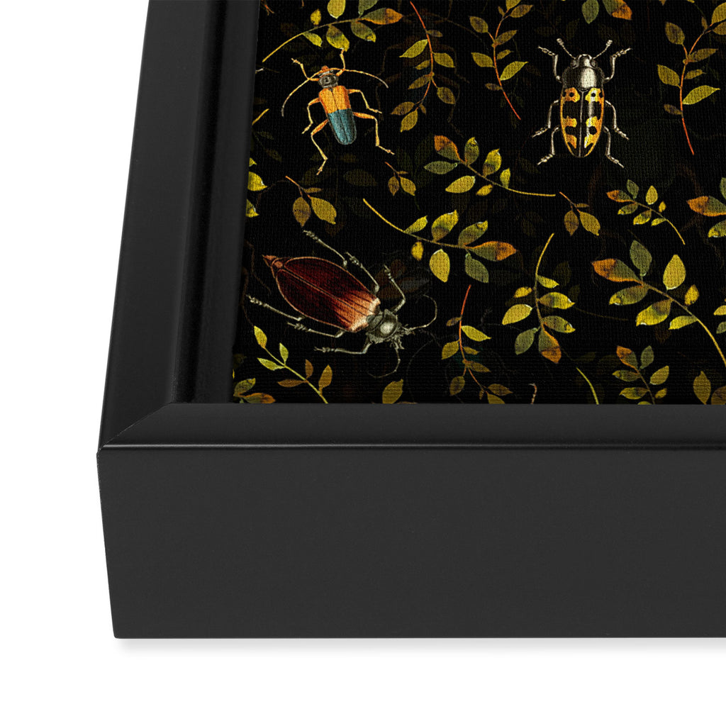 Vintage Mystic Night Beetle And Bugs Dance  Framed Canvas Print Gallery Image 3
