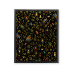 Vintage Mystic Night Beetle And Bugs Dance  Framed Canvas Print Gallery Image 8