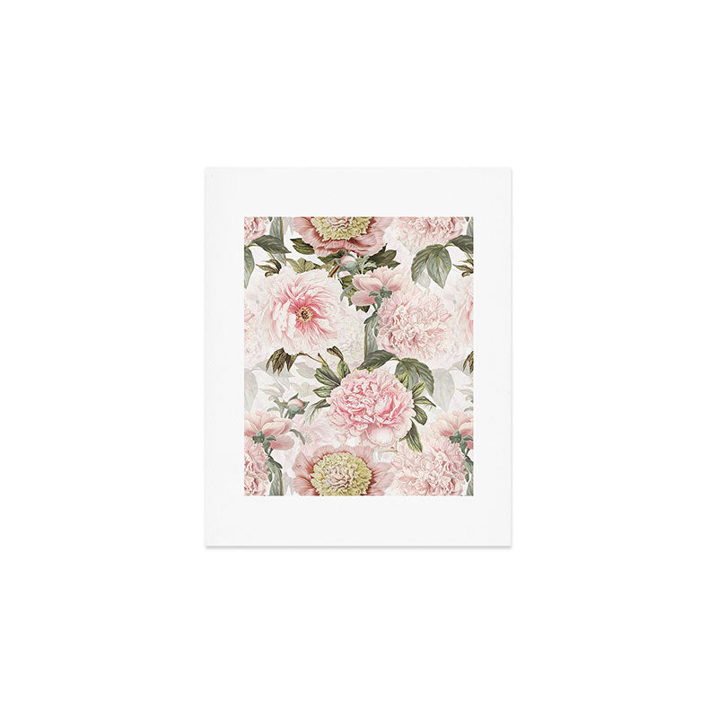 Vintage & Shabby Chic - Antique Pink Peony Flowers Garden Art Print Gallery Image 1