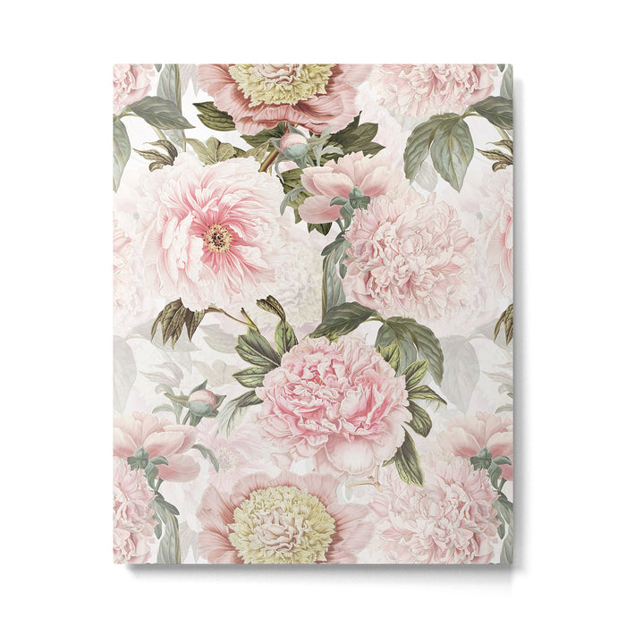 Vintage & Shabby Chic - Antique Pink Peony Flowers Garden Metal Print Gallery Image 1