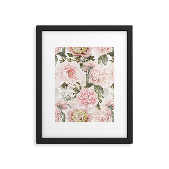Vintage & Shabby Chic - Antique Pink Peony Flowers Garden Framed Art Print Gallery Image 1