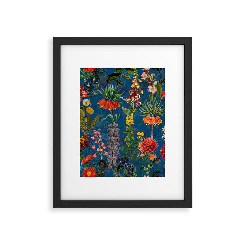 Vintage & Shabby Chic - Blue Midnight Spring Botancial Flower Garden Framed Art Print Gallery Image 6