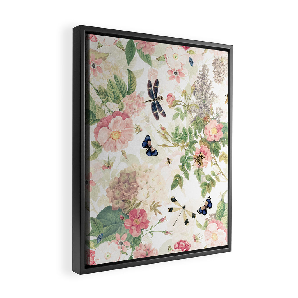Vintage & Shabby Chic - Botanical Flower Roses Garden Framed Canvas Print Gallery Image 2