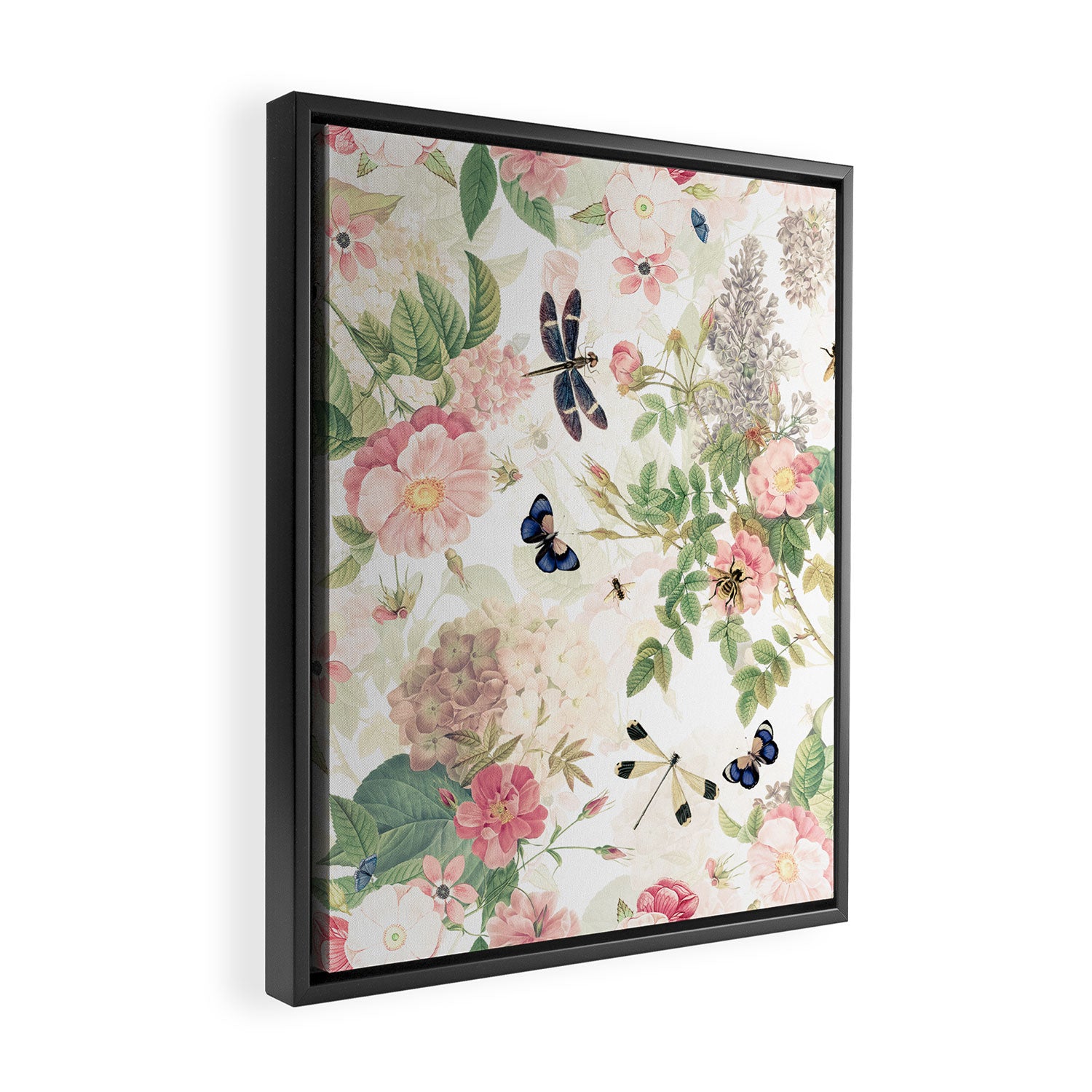 Vintage & Shabby Chic - Botanical Flower Roses Garden Framed Canvas Print Gallery Image 2