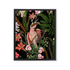 Vintage & Shabby Chic - Botanical Tropical Night Pattern  Framed Canvas Print Gallery Image 8