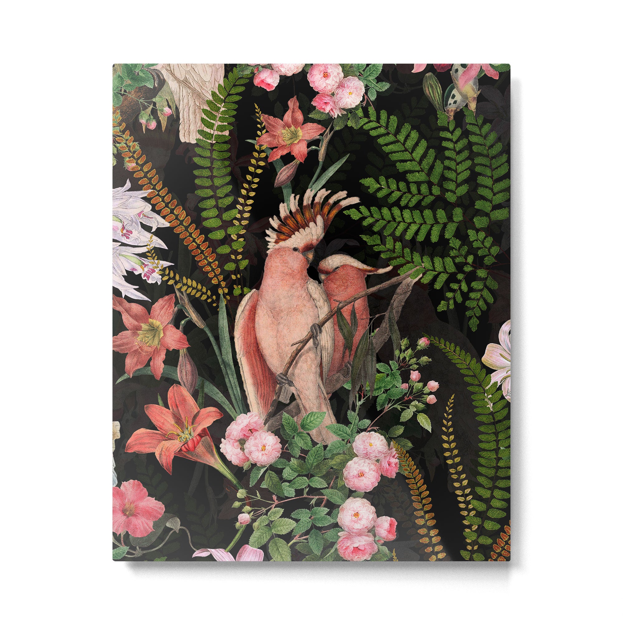 Vintage & Shabby Chic - Botanical Tropical Night Pattern  Metal Print Gallery Image 6
