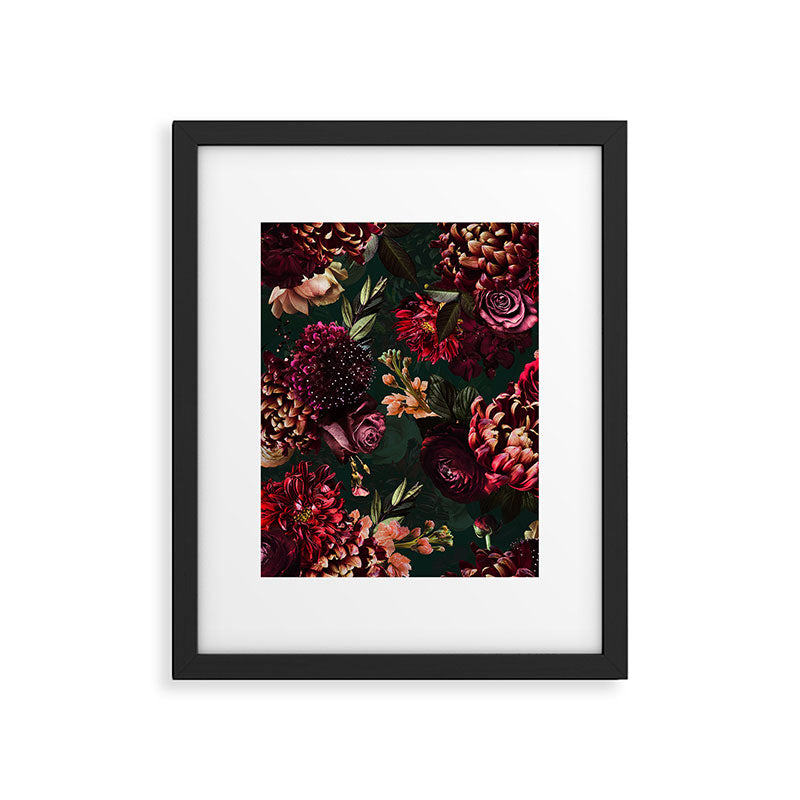 Vintage & Shabby Chic  - Fall Lush Botanical Midnight Garden Framed Art Print Gallery Image 6