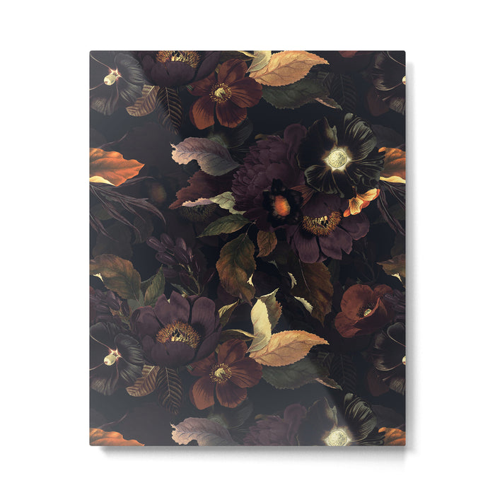 Vintage & Shabby Chic - Flowers at Night Metal Print Gallery Image 1
