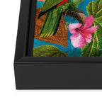 Vintage & Shabby Chic - Hot Exotic Tropical Birds Jungle Framed Canvas Print Gallery Image 3