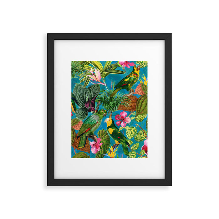 Vintage & Shabby Chic - Hot Exotic Tropical Birds Jungle Framed Art Print Gallery Image 1