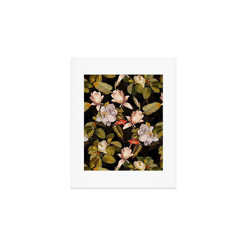 Vintage & Shabby Chic - Midnight Magnolia Botanical Garden Art Print Gallery Image 1