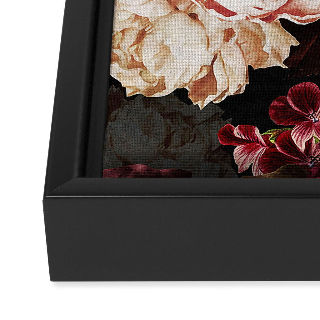 Vintage & Shabby Chic - Midnight Rose and Peony Garden Framed Canvas Print Gallery Image 3