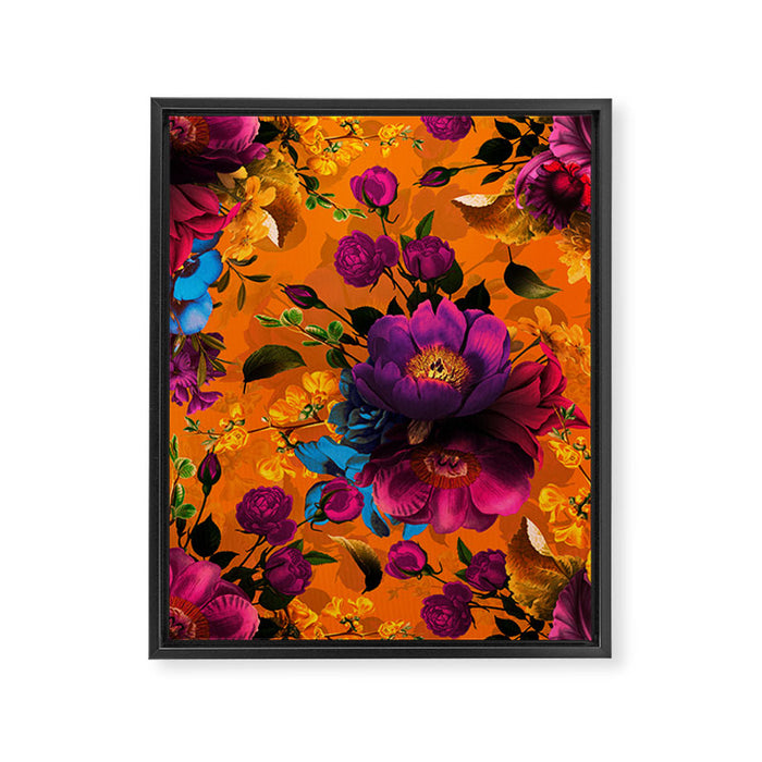 Vintage & Shabby Chic - Midnight Tropical Garden Framed Canvas Print Gallery Image 1