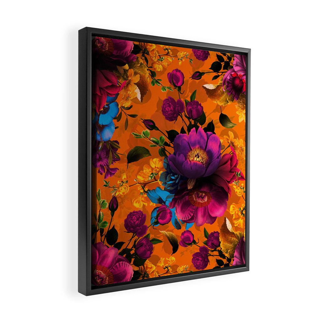 Vintage & Shabby Chic - Midnight Tropical Garden Framed Canvas Print Gallery Image 2