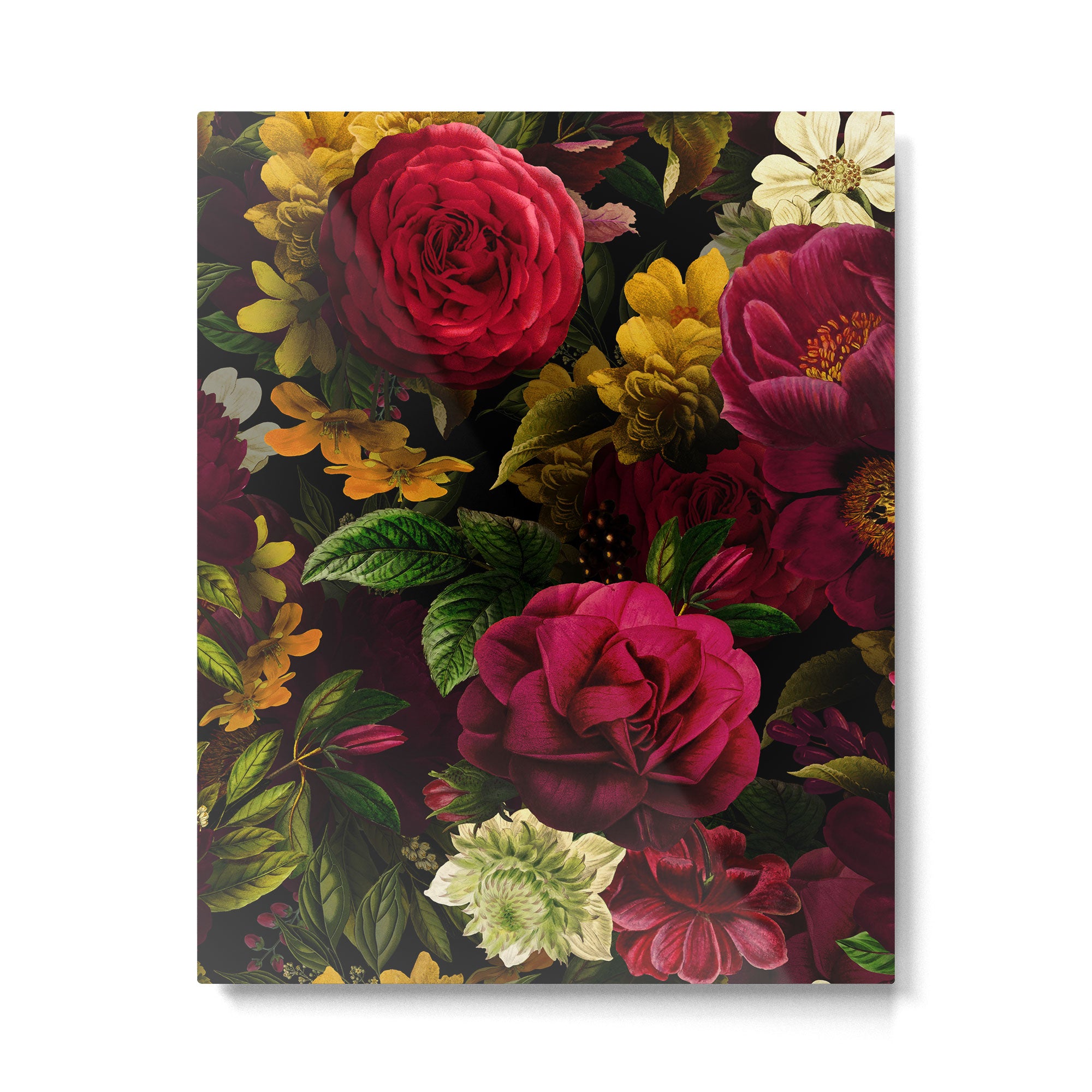 Vintage & Shabby Chic - Mystical Night Roses Bouquet Metal Print Gallery Image 6