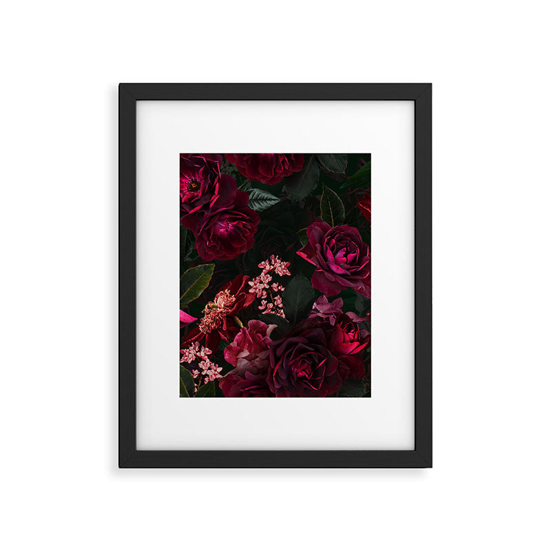 Vintage & Shabby Chic - Night Botanical Flower Roses Garden Framed Art Print Gallery Image 5