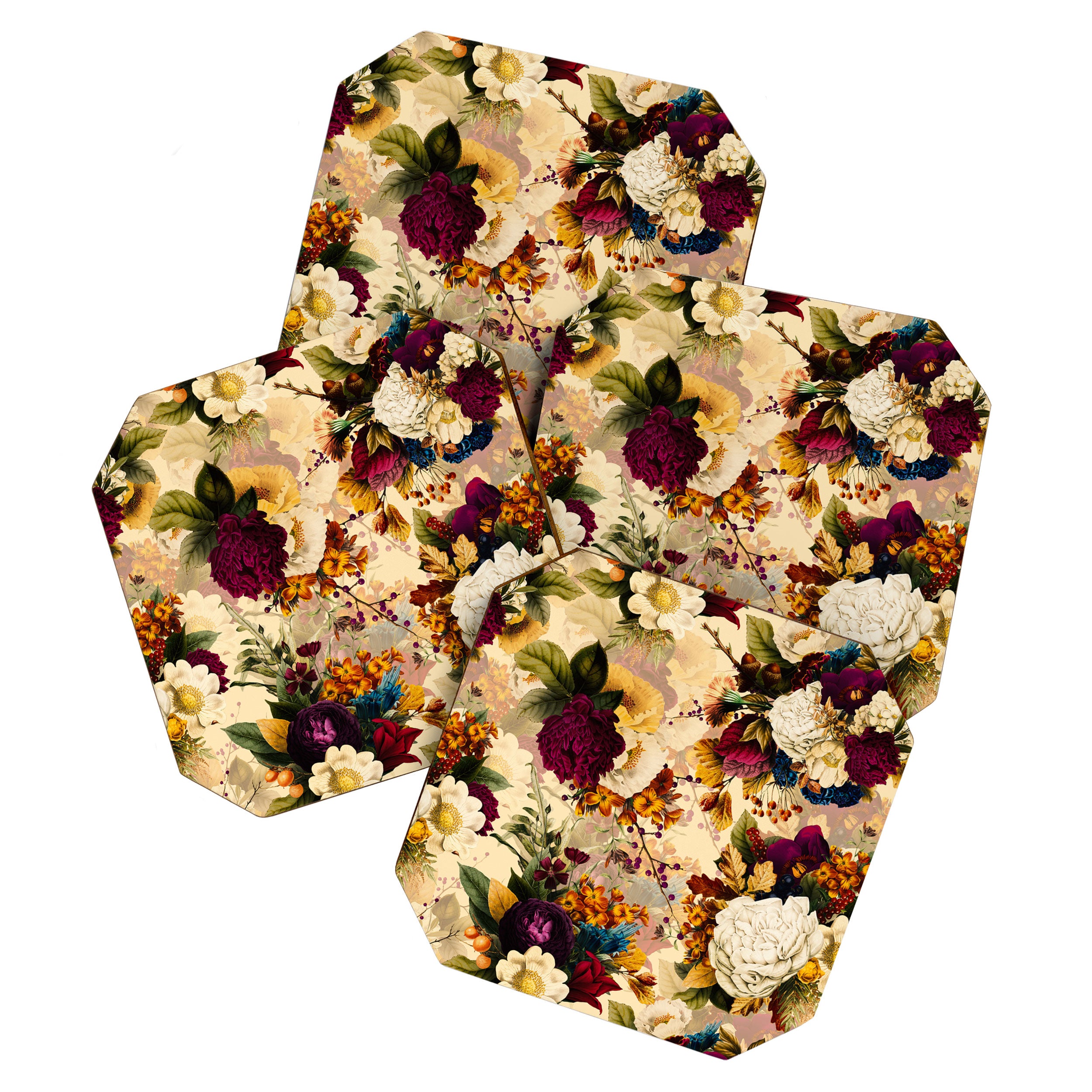 Vintage & Shabby Chic -  Nostalgic Winter Florals Pattern Coaster Gallery Image 1