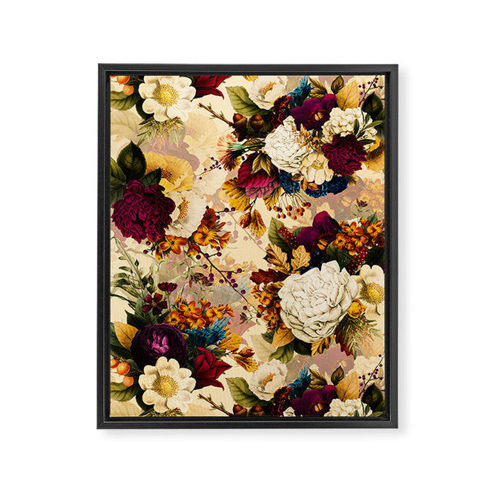 Vintage & Shabby Chic -  Nostalgic Winter Florals Pattern Framed Canvas Print Gallery Image 1