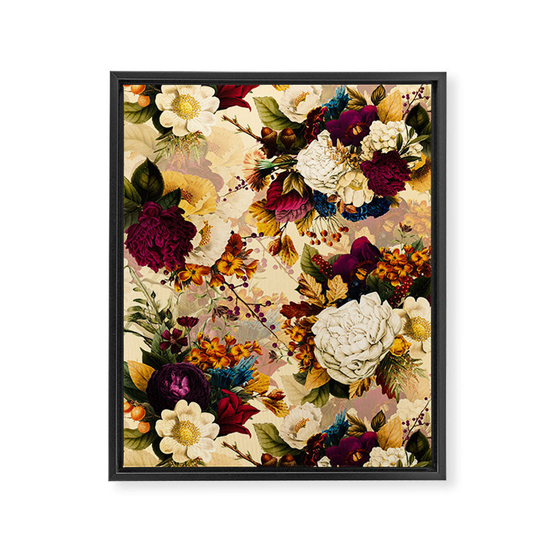 Vintage & Shabby Chic -  Nostalgic Winter Florals Pattern Framed Canvas Print Gallery Image 8