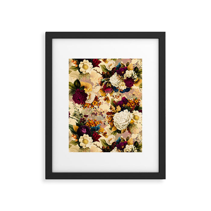 Vintage & Shabby Chic -  Nostalgic Winter Florals Pattern Framed Art Print Gallery Image 1