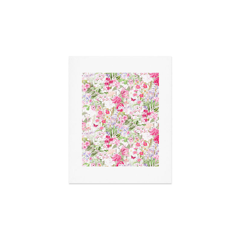 Vintage & Shabby Chic - Pastel Spring Flower Medow Art Print Gallery Image 1