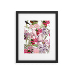 Vintage & Shabby Chic Pink Cockatoo Tropical Flower Jungle Framed Art Print Gallery Image 6