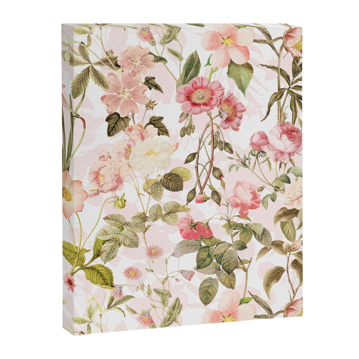 Vintage & Shabby Chic - Pink Sepia Summer Flowers Canvas Print Gallery Image 1