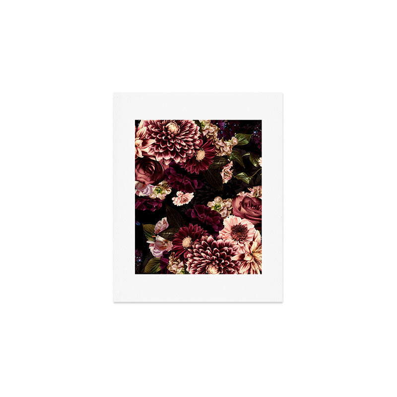Vintage & Shabby Chic- Real Chrysanthemums Lush Midnight Flowers Botanical Garden Art Print Gallery Image 1