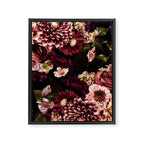 Vintage & Shabby Chic- Real Chrysanthemums Lush Midnight Flowers Botanical Garden Framed Canvas Print Gallery Image 8