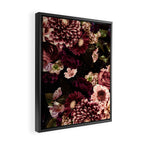Vintage & Shabby Chic- Real Chrysanthemums Lush Midnight Flowers Botanical Garden Framed Canvas Print Gallery Image 2