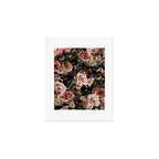 Vintage & Shabby Chic- Real Roses And Peonies Lush Midnight Flowers Botanical Garden Art Print Gallery Image 1