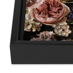Vintage & Shabby Chic- Real Roses And Peonies Lush Midnight Flowers Botanical Garden Framed Canvas Print Gallery Image 3