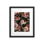 Vintage & Shabby Chic- Real Roses And Peonies Lush Midnight Flowers Botanical Garden Framed Art Print Gallery Image 6