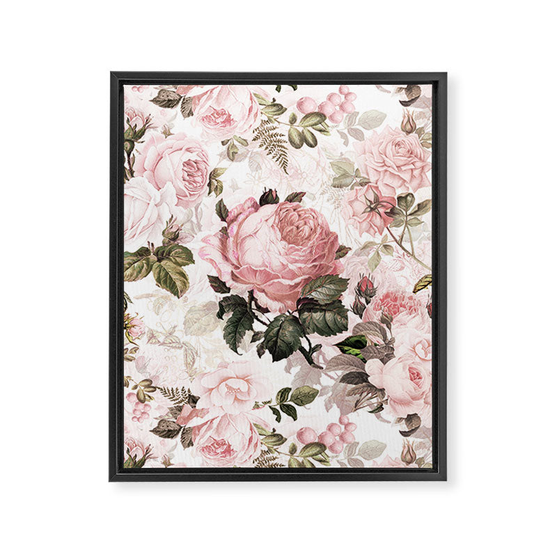 Vintage & Shabby Chic - Sepia Pink Roses  Framed Canvas Print Gallery Image 8