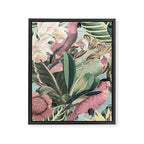 Vintage & Shabby Chic - Sepia Pink Tropical Bird Summer Garden Framed Canvas Print Gallery Image 8
