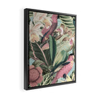 Vintage & Shabby Chic - Sepia Pink Tropical Bird Summer Garden Framed Canvas Print Gallery Image 2