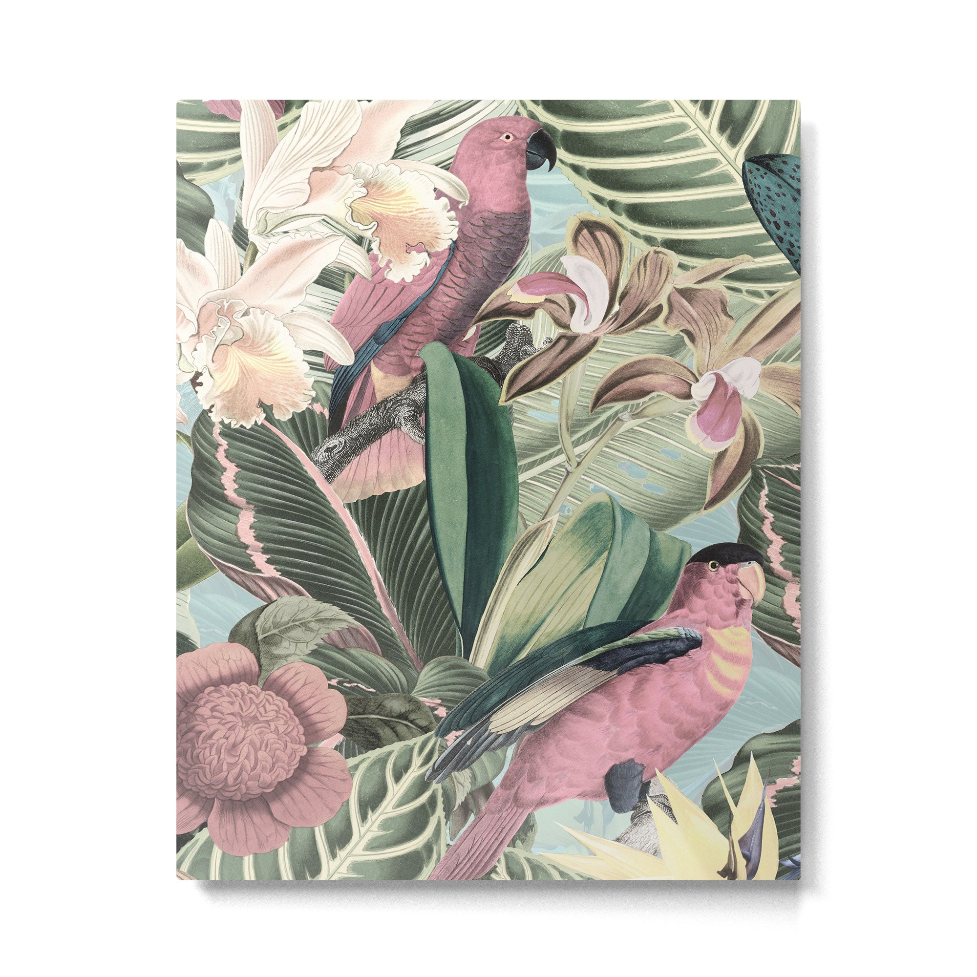Vintage & Shabby Chic - Sepia Pink Tropical Bird Summer Garden Metal Print Gallery Image 6