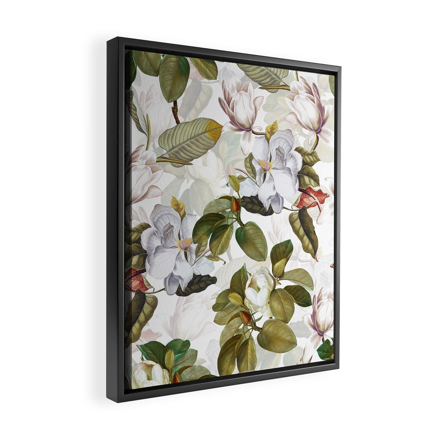 Vintage & Shabby Chic - Spring Flowers Magnolia Botanical Garden Framed Canvas Print Gallery Image 2