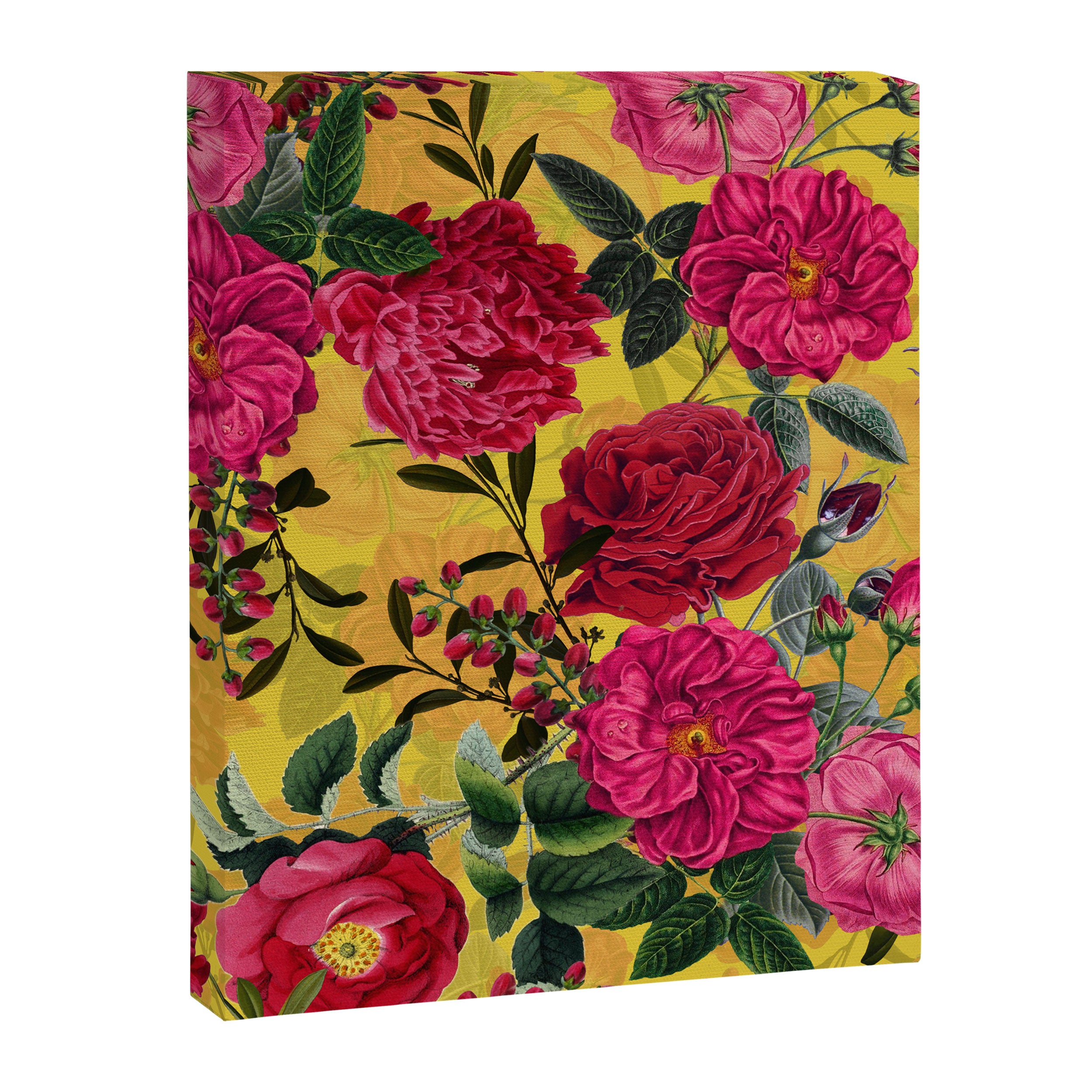 Vintage & Shabby Chic - Summer Tropical Roses Flower Garden Canvas Print Gallery Image 8