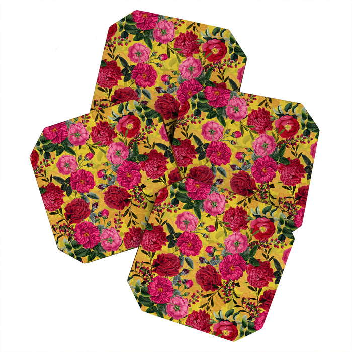 Vintage & Shabby Chic - Summer Tropical Roses Flower Garden Coaster Gallery Image 1