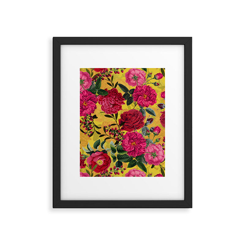 Vintage & Shabby Chic - Summer Tropical Roses Flower Garden Framed Art Print Gallery Image 6