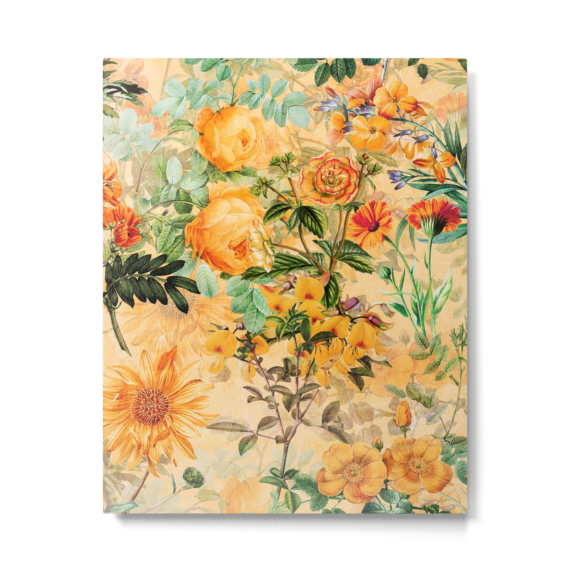 Vintage & Shabby Chic -  Sunny Gold Botanical Flowers Summer Day Metal Print Gallery Image 6