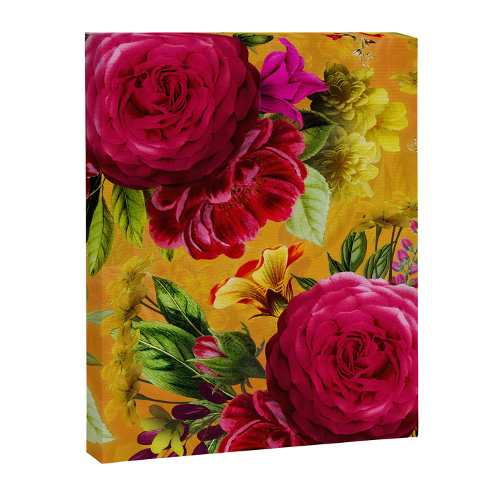 Vintage & Shabby Chic - Sunny Magenta Spring Roses Botanical Flower Garden Canvas Print Gallery Image 1