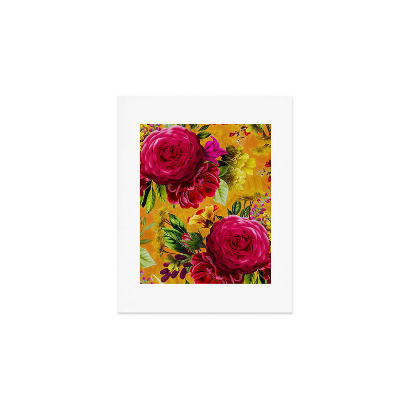 Vintage & Shabby Chic - Sunny Magenta Spring Roses Botanical Flower Garden Art Print Gallery Image 1