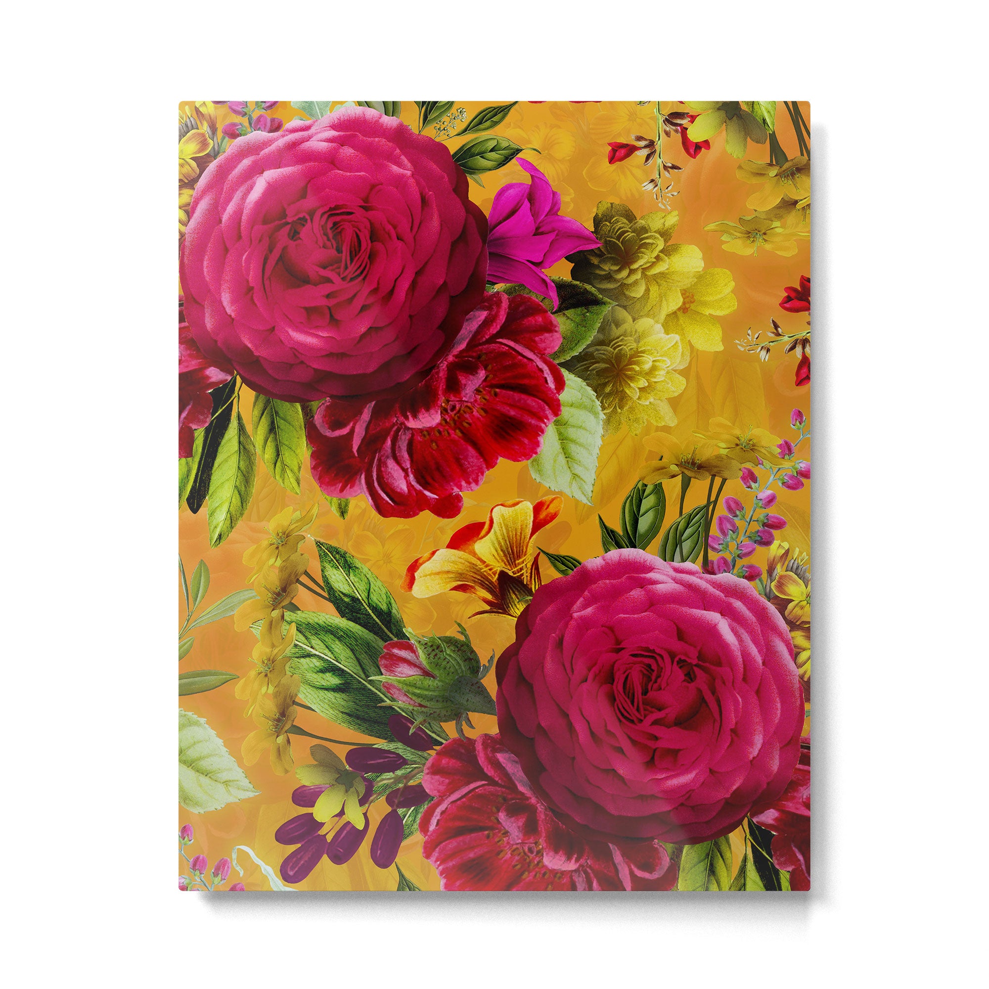 Vintage & Shabby Chic - Sunny Magenta Spring Roses Botanical Flower Garden Metal Print Gallery Image 6