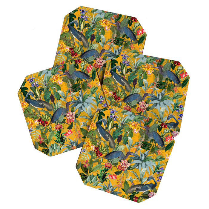 Vintage & Shabby Chic - Sunny Tropical Garden Blue Heron Coaster Gallery Image 1